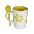 hot sale 10oz ceramic cup with spoon